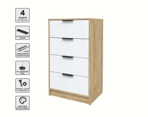 KОМОД КТ-К60 (ДУБ ЗОЛОТОЙ ЛДСП/ БЕЛЫЙ ПЛАТИНУМ ЛДСП) Ш600 В1020 Г451