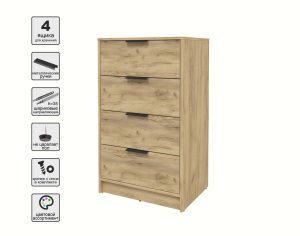 KОМОД КТ-К60 (ДУБ ЗОЛОТОЙ ЛДСП/ ДУБ ЗОЛОТОЙ ЛДСП) Ш600 В1020 Г451