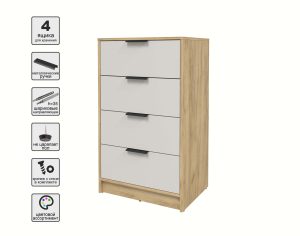 KОМОД КТ-К60 (ДУБ ЗОЛОТОЙ ЛДСП/ ПЕРСИДСКИЙ ЖЕМЧУГ ЛДСП) Ш600 В1020 Г451