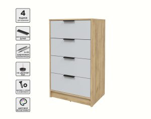 KОМОД КТ-К60 (ДУБ ЗОЛОТОЙ ЛДСП/ СЕРЫЙ ЛДСП) Ш600 В1020 Г451