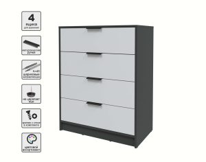 KОМОД КТ-К80 (АНТРАЦИТ ЛДСП/ СЕРЫЙ ЛДСП) Ш800 В1020 Г451