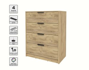 KОМОД КТ-К80 (ДУБ ЗОЛОТОЙ ЛДСП/ ДУБ ЗОЛОТОЙ ЛДСП) Ш800 В1020 Г451