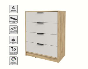 KОМОД КТ-К80 (ДУБ ЗОЛОТОЙ ЛДСП/ ПЕРСИДСКИЙ ЖЕМЧУГ ЛДСП) Ш800 В1020 Г451