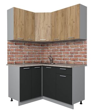 ГОТОВАЯ КУХНЯ ЛАЙТ 1,2X1,4 (ДУБ ЗОЛОТОЙ/ АНТРАЦИТ)