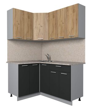 ГОТОВАЯ КУХНЯ ЛАЙТ 1,2X1,5 (ДУБ ЗОЛОТОЙ/ АНТРАЦИТ)