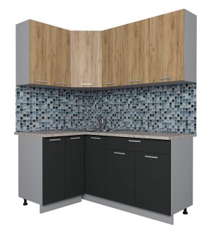 ГОТОВАЯ КУХНЯ ЛАЙТ 1,2X1,7 (ДУБ ЗОЛОТОЙ/ АНТРАЦИТ)