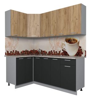 ГОТОВАЯ КУХНЯ ЛАЙТ 1,2X1,9 (ДУБ ЗОЛОТОЙ/ АНТРАЦИТ)