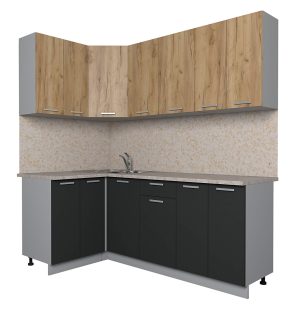 ГОТОВАЯ КУХНЯ ЛАЙТ 1,2X2,0 (ДУБ ЗОЛОТОЙ/ АНТРАЦИТ)