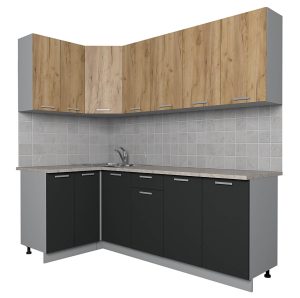 ГОТОВАЯ КУХНЯ ЛАЙТ 1,2X2,2 (ДУБ ЗОЛОТОЙ/ АНТРАЦИТ)