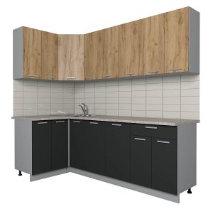 ГОТОВАЯ КУХНЯ ЛАЙТ 1,2X2,3 (ДУБ ЗОЛОТОЙ/ АНТРАЦИТ)