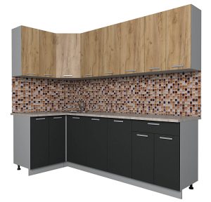 ГОТОВАЯ КУХНЯ ЛАЙТ 1,2X2,4 (ДУБ ЗОЛОТОЙ/ АНТРАЦИТ)