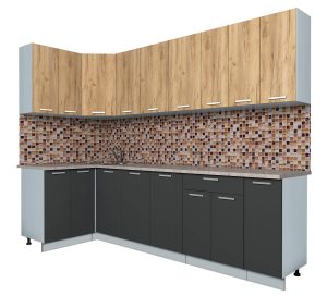 ГОТОВАЯ КУХНЯ ЛАЙТ 1,2X2,7 (ДУБ ЗОЛОТОЙ/ АНТРАЦИТ)