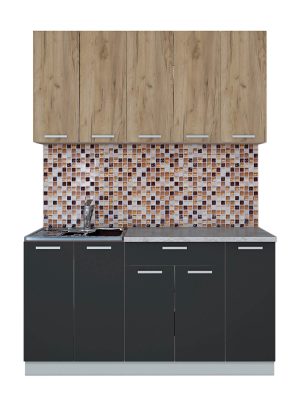 ГОТОВАЯ КУХНЯ ЛАЙТ 1,5 (ДУБ ЗОЛОТОЙ/ АНТРАЦИТ)