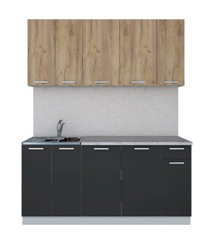 ГОТОВАЯ КУХНЯ ЛАЙТ 1,7-60 (ДУБ ЗОЛОТОЙ/ АНТРАЦИТ)