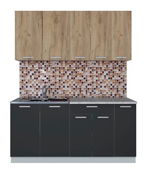 ГОТОВАЯ КУХНЯ ЛАЙТ 1,7 (ДУБ ЗОЛОТОЙ/ АНТРАЦИТ)