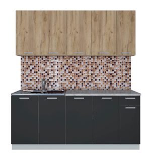 ГОТОВАЯ КУХНЯ ЛАЙТ 1,9 (ДУБ ЗОЛОТОЙ/ АНТРАЦИТ)