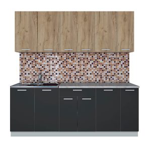 ГОТОВАЯ КУХНЯ ЛАЙТ 2,1 (ДУБ ЗОЛОТОЙ/ АНТРАЦИТ)