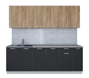 ГОТОВАЯ КУХНЯ ЛАЙТ 2,3 (ДУБ ЗОЛОТОЙ/ АНТРАЦИТ)