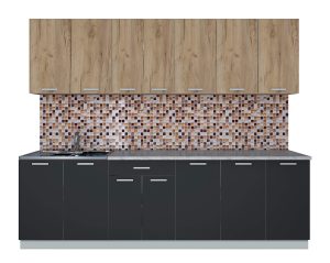 ГОТОВАЯ КУХНЯ ЛАЙТ 2,6 (ДУБ ЗОЛОТОЙ/ АНТРАЦИТ)