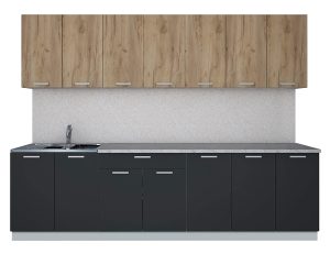 ГОТОВАЯ КУХНЯ ЛАЙТ 2,8 (ДУБ ЗОЛОТОЙ/ АНТРАЦИТ)