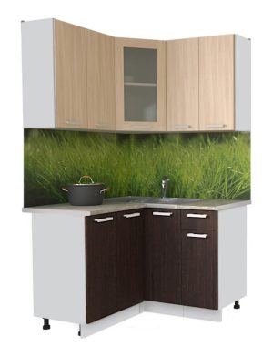 ГОТОВАЯ КУХНЯ МИЛА 1,2X1,2 (ДУБ МОЛОЧНЫЙ/ ВЕНГЕ)