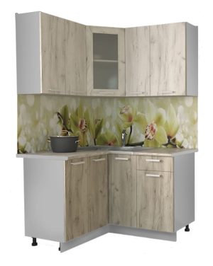 ГОТОВАЯ КУХНЯ МИЛА 1,2X1,3 (ДУБ БЕЛЫЙ/ ДУБ СЕРЫЙ)