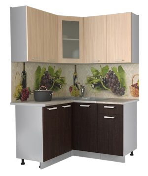 ГОТОВАЯ КУХНЯ МИЛА 1,2X1,4 (ДУБ МОЛОЧНЫЙ/ ВЕНГЕ)