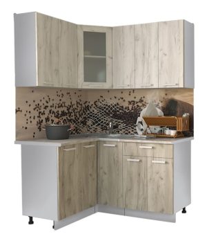 ГОТОВАЯ КУХНЯ МИЛА 1,2X1,5 (ДУБ БЕЛЫЙ/ ДУБ СЕРЫЙ)