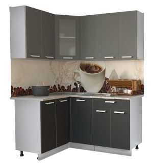 ГОТОВАЯ КУХНЯ МИЛА 1,2X1,6 (СЕРЕБРО/ АНТРАЦИТ)