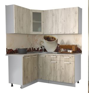 ГОТОВАЯ КУХНЯ МИЛА 1,2X1,7 (ДУБ БЕЛЫЙ/ ДУБ СЕРЫЙ)