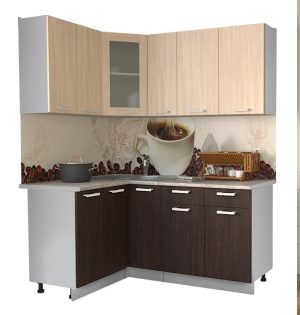 ГОТОВАЯ КУХНЯ МИЛА 1,2X1,7 (ДУБ МОЛОЧНЫЙ/ ВЕНГЕ)