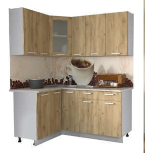 ГОТОВАЯ КУХНЯ МИЛА 1,2X1,7 (ДУБ ЗОЛОТОЙ/ ДУБ ЗОЛОТОЙ)