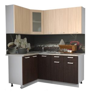 ГОТОВАЯ КУХНЯ МИЛА 1,2X1,8 (ДУБ МОЛОЧНЫЙ/ ВЕНГЕ)