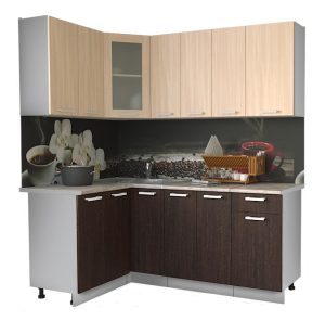 ГОТОВАЯ КУХНЯ МИЛА 1,2X1,9 (ДУБ МОЛОЧНЫЙ/ ВЕНГЕ)