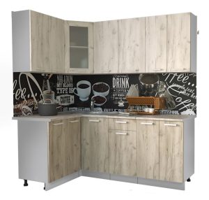 ГОТОВАЯ КУХНЯ МИЛА 1,2X2,0 (ДУБ БЕЛЫЙ/ ДУБ СЕРЫЙ)