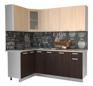 ГОТОВАЯ КУХНЯ МИЛА 1,2X2,1 (ДУБ МОЛОЧНЫЙ/ ВЕНГЕ)