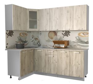 ГОТОВАЯ КУХНЯ МИЛА 1,2X2,2 (ДУБ БЕЛЫЙ/ ДУБ СЕРЫЙ)