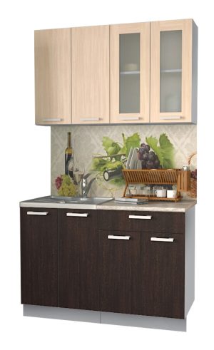 ГОТОВАЯ КУХНЯ МИЛА 1,2 (ДУБ МОЛОЧНЫЙ/ ВЕНГЕ)