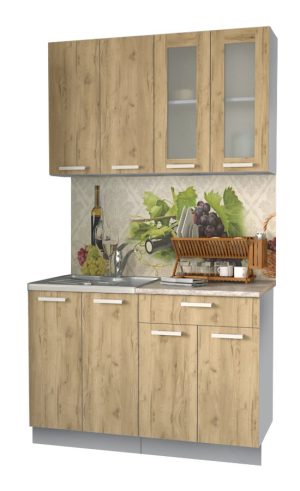 ГОТОВАЯ КУХНЯ МИЛА 1,2 (ДУБ ЗОЛОТОЙ/ ДУБ ЗОЛОТОЙ)