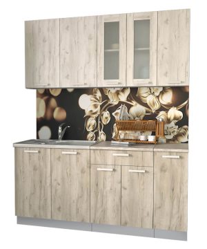 ГОТОВАЯ КУХНЯ МИЛА 1,7 (ДУБ БЕЛЫЙ/ ДУБ СЕРЫЙ)