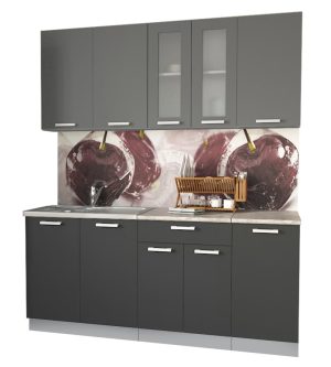 ГОТОВАЯ КУХНЯ МИЛА 1,8 (СЕРЕБРО/ АНТРАЦИТ)