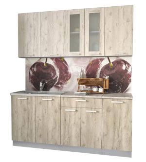 ГОТОВАЯ КУХНЯ МИЛА 1,8 (ДУБ БЕЛЫЙ/ ДУБ СЕРЫЙ)