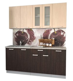 ГОТОВАЯ КУХНЯ МИЛА 1,8 (ДУБ МОЛОЧНЫЙ/ ВЕНГЕ)