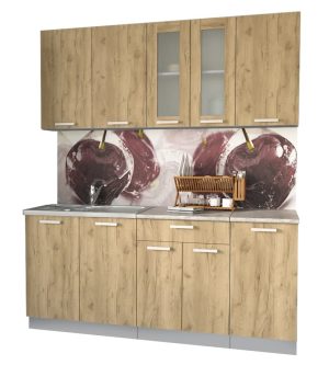 ГОТОВАЯ КУХНЯ МИЛА 1,8 (ДУБ ЗОЛОТОЙ/ ДУБ ЗОЛОТОЙ)