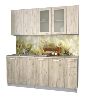 ГОТОВАЯ КУХНЯ МИЛА 1,9 (ДУБ БЕЛЫЙ/ ДУБ СЕРЫЙ)