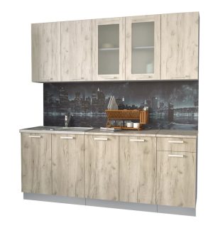 ГОТОВАЯ КУХНЯ МИЛА 2,0 (ДУБ БЕЛЫЙ/ ДУБ СЕРЫЙ)