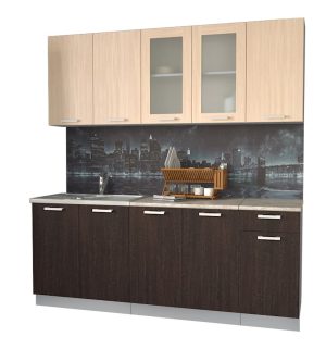 ГОТОВАЯ КУХНЯ МИЛА 2,0 (ДУБ МОЛОЧНЫЙ/ ВЕНГЕ)