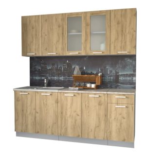 ГОТОВАЯ КУХНЯ МИЛА 2,0 (ДУБ ЗОЛОТОЙ/ ДУБ ЗОЛОТОЙ)