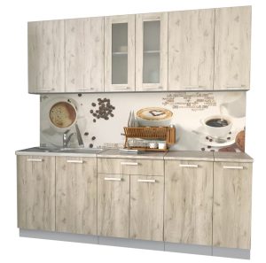 ГОТОВАЯ КУХНЯ МИЛА 2,1 (ДУБ БЕЛЫЙ/ ДУБ СЕРЫЙ)