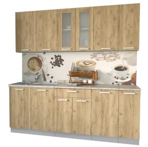 ГОТОВАЯ КУХНЯ МИЛА 2,1 (ДУБ ЗОЛОТОЙ/ ДУБ ЗОЛОТОЙ)